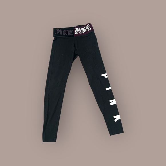 PINK Victoria's Secret Black Leggings Sleek Design - Picture 1 of 2